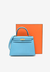 Hermès Kelly 25 Sellier in Bleu du Nord Madame Leather with Gold Hardware