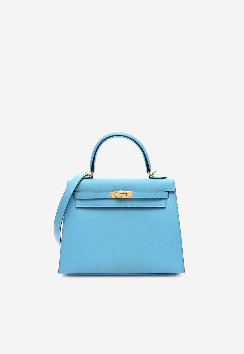 Hermès Kelly 25 Sellier in Bleu du Nord Madame Leather with Gold Hardware