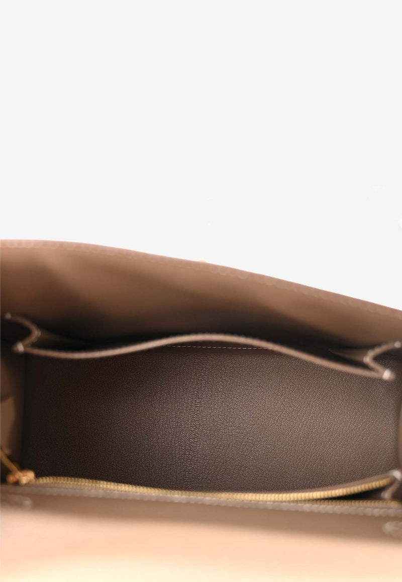 Hermès Kelly 25 Sellier in Etoupe Epsom Leather with Gold Hardware