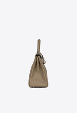 Kelly 28 Retourne in Beige Marfa Clemence Leather with Palladium Hardware