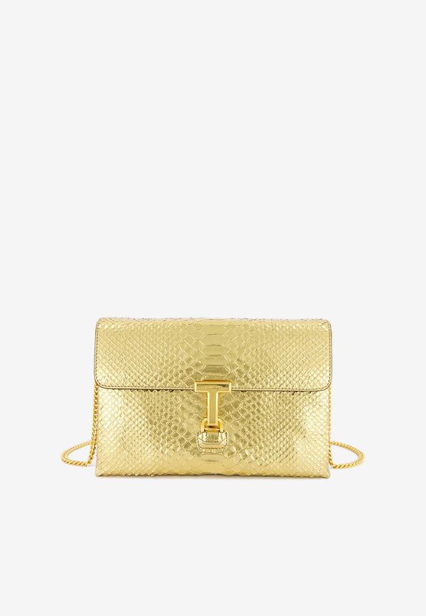 Tom Ford Snakeskin-Effect T-Logo Shoulder Bag L1735-LCL129X 1Y014