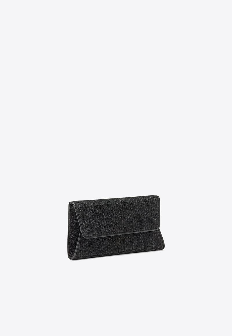 Tom Ford Lamé Leather-Trimmed Clutch L1736-TSY048X 1N001