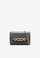 Tom Ford Small Whitney Croc-Embossed Shoulder Bag L1738-LCL395X 1G020 Gray