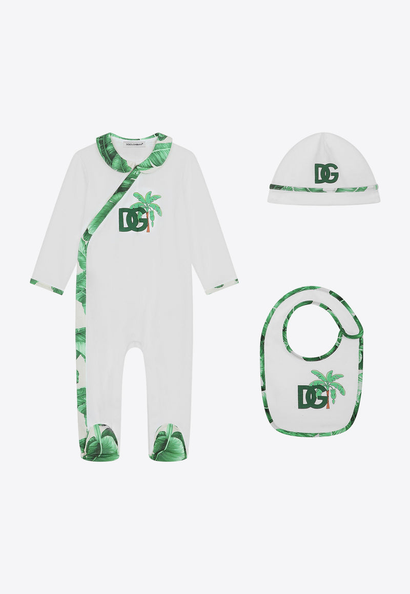 Dolce 
Gabbana Kids Baby Boys Banana Tree Print 3-Piece Gift Set L1JO6R G7K8M S9000 White