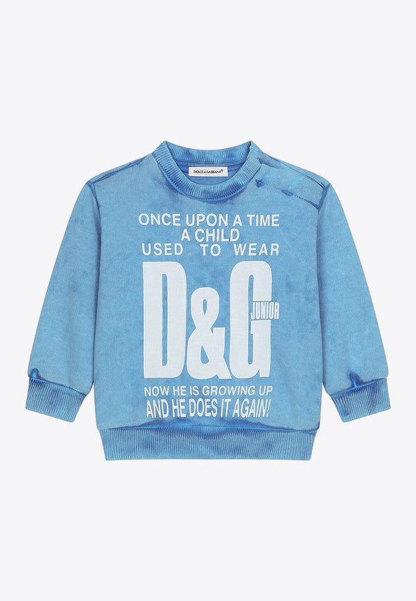 Dolce 
Gabbana Kids Baby Boys Printed Sweatshirt L1JWDO G7L6O S9000 Blue