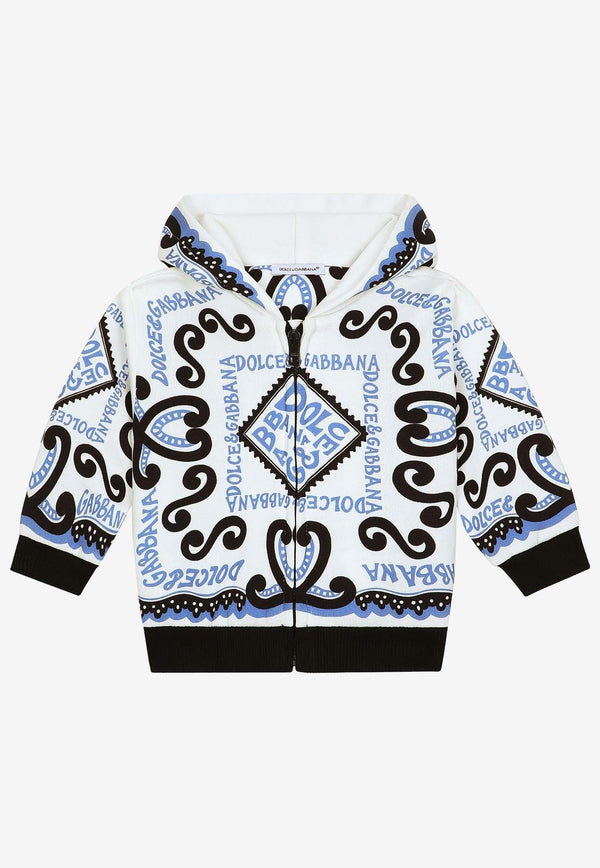 Dolce 
Gabbana Kids Baby Boys Zip-Up Printed Hooded Sweatshirt L1JWIT G7L0X HC4XR