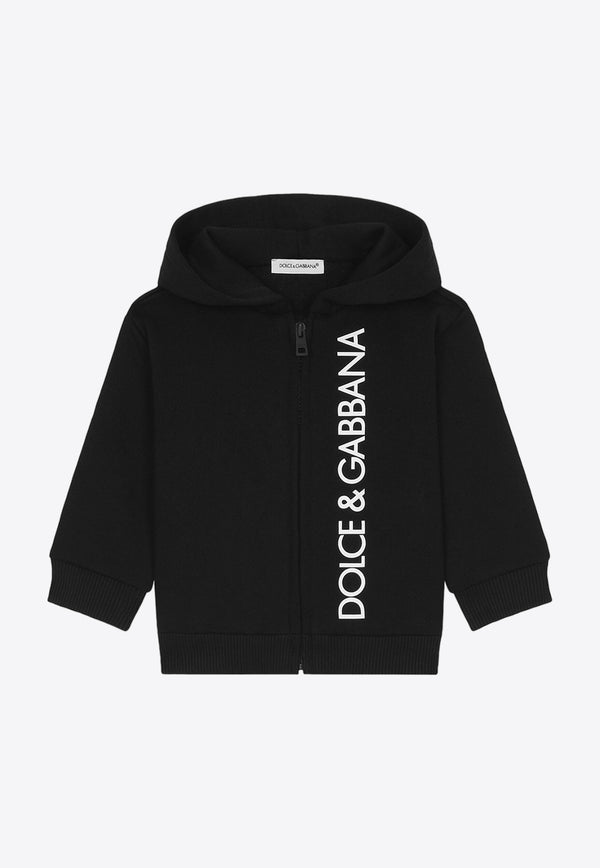 Dolce 
Gabbana Kids Baby Boys Logo Zipped Hoodie L1JWJP G7KU9 N0000 Black