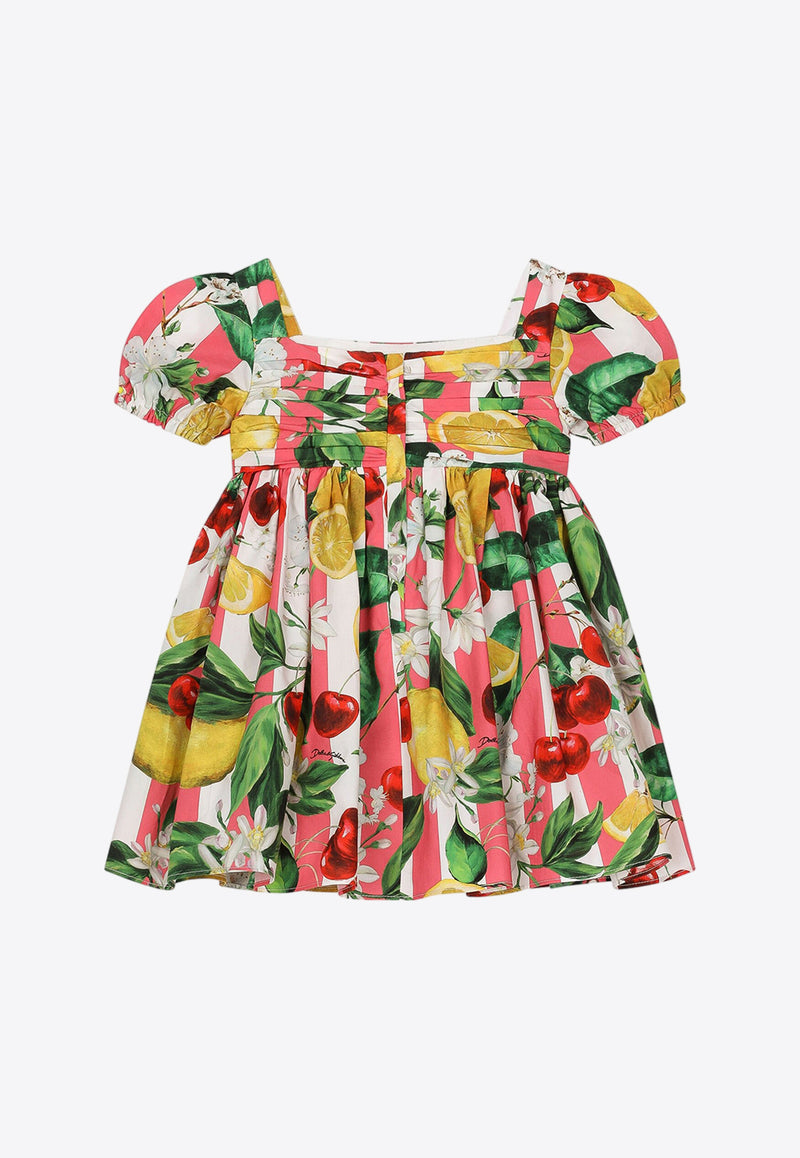 Dolce 
Gabbana Kids Baby Girls Lemon and Cherry Print Dress L23DV5 HS5Q7 HH5AL Multicolor