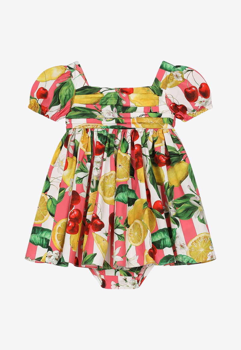 Dolce 
Gabbana Kids Baby Girls Lemon and Cherry Print Dress L23DV5 HS5Q7 HH5AL Multicolor