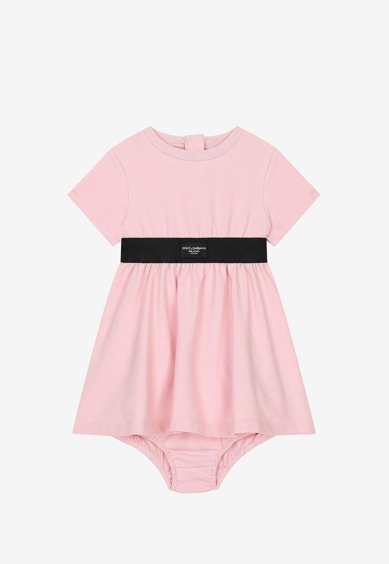 Dolce 
Gabbana Kids Baby Girls Logo Dress with Bloomers L2JD6E G7M4U F0662 Pink