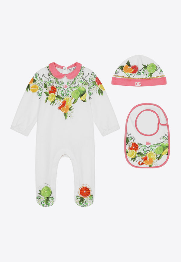 Dolce 
Gabbana Kids Baby Girls Lemon and Orange Print 3 Piece Gift Set L2JOY9 G7M6B HV5AN Multicolor