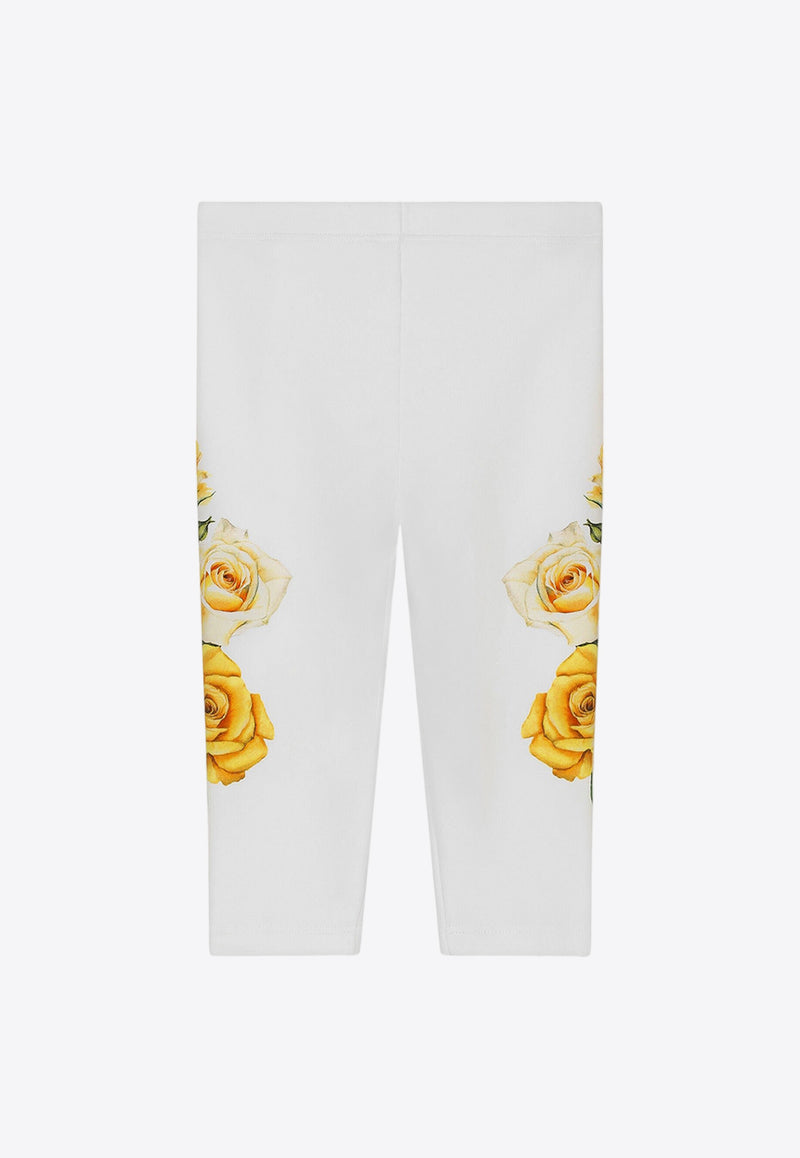 Dolce 
Gabbana Kids Baby Girls Rose Print Leggings L2JP5B G7G9R HA3VO White