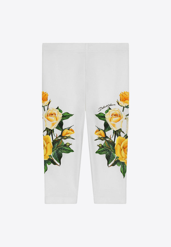 Dolce 
Gabbana Kids Baby Girls Rose Print Leggings L2JP5B G7G9R HA3VO White