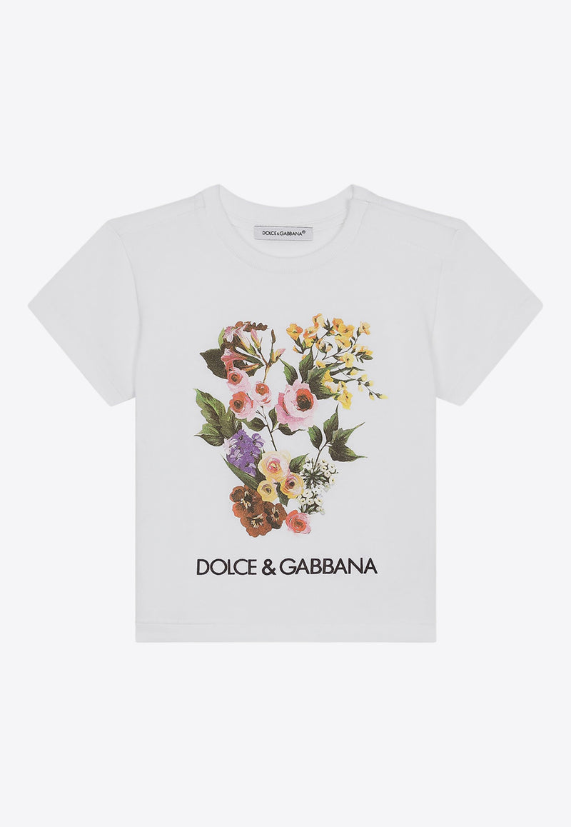 Dolce 
Gabbana Kids Baby Girls Floral Print T-shirt L2JTIT G7M1Y W0800 White