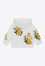 Dolce 
Gabbana Kids Baby Girls Rose Print Zip-Up Hoodie L2JW9X G7K6R HA3VO White