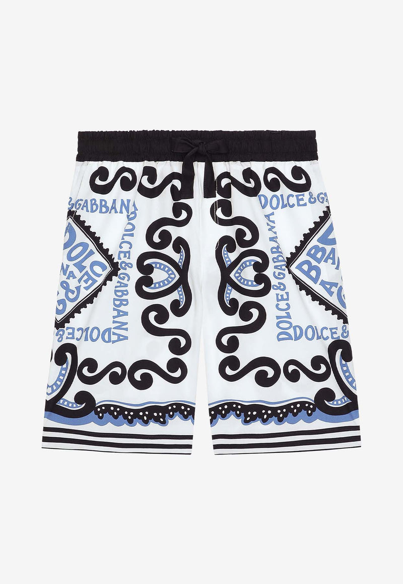 Dolce 
Gabbana Kids Boys Marina-Print Drawstring Shorts L43Q28 G7L0J HC4XR