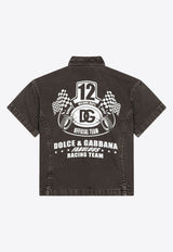 Dolce 
Gabbana Kids Boys Logo Print Shirt L44S00 LY075 S9000 Black