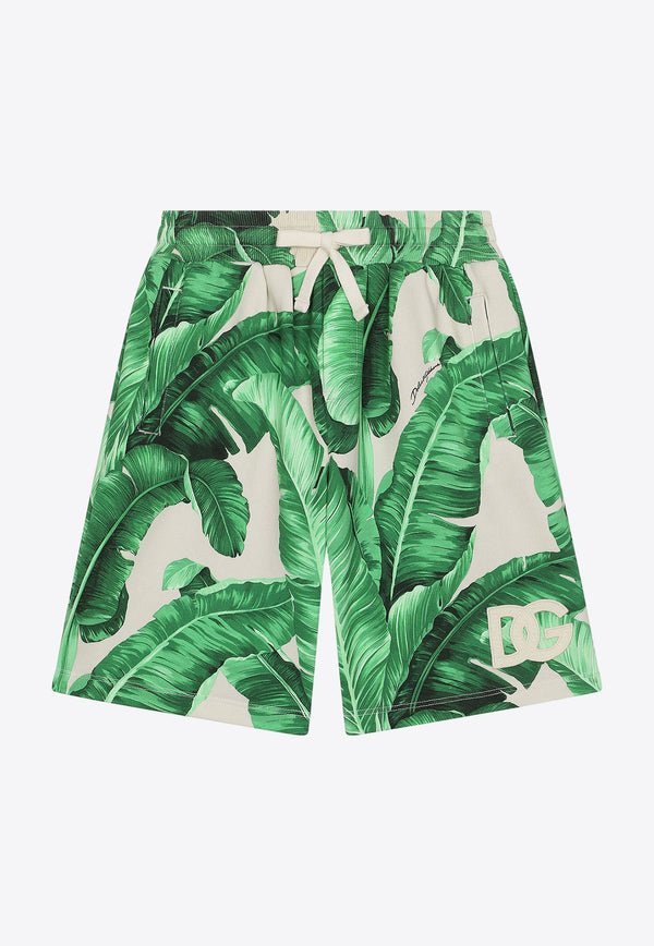 Dolce 
Gabbana Kids Boys Banana Tree Print Shorts L4JQS3 HS7NJ H2005 Green