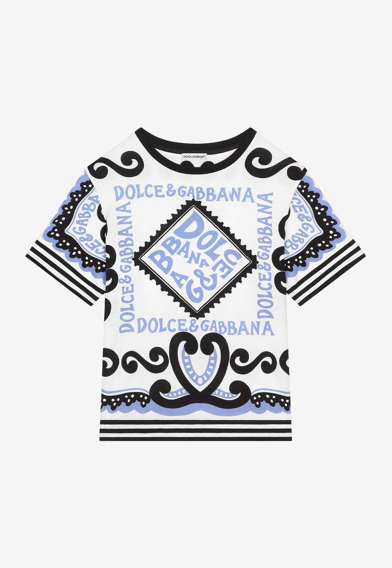 Dolce 
Gabbana Kids Boys Marina-Printed Crewneck T-shirt L4JTBL G7L0B HC4XR