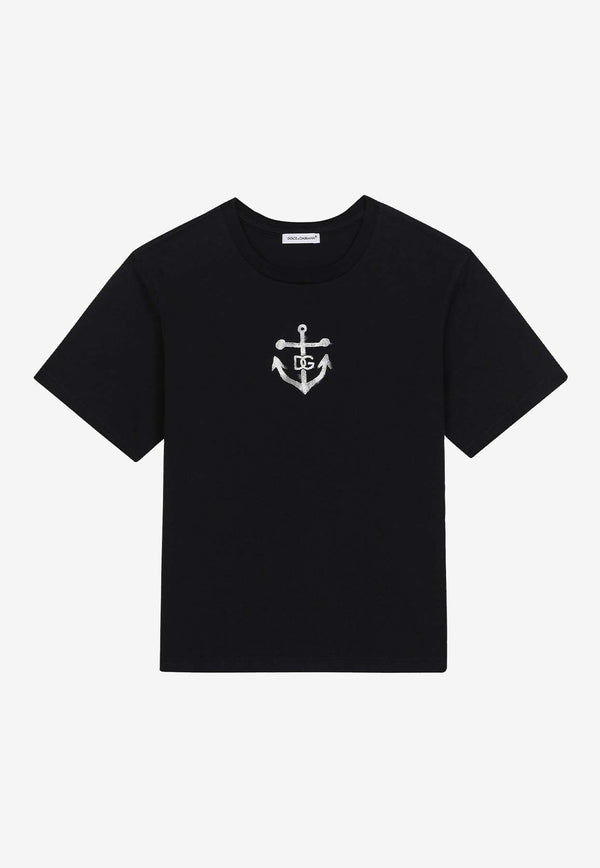 Dolce 
Gabbana Kids Boys Anchor-Printed Crewneck T-shirt L4JTBL G7L0G B0665