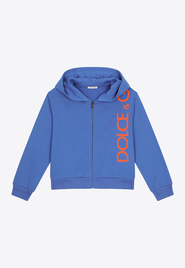 Dolce 
Gabbana Kids Boys Logo Zip-Up Hoodie L4JWFN G7IXP B0316 Blue