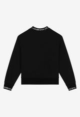 Dolce 
Gabbana Kids Boys Logo Label Sweatshirt L4JWHZ G7M4G N0000 Black