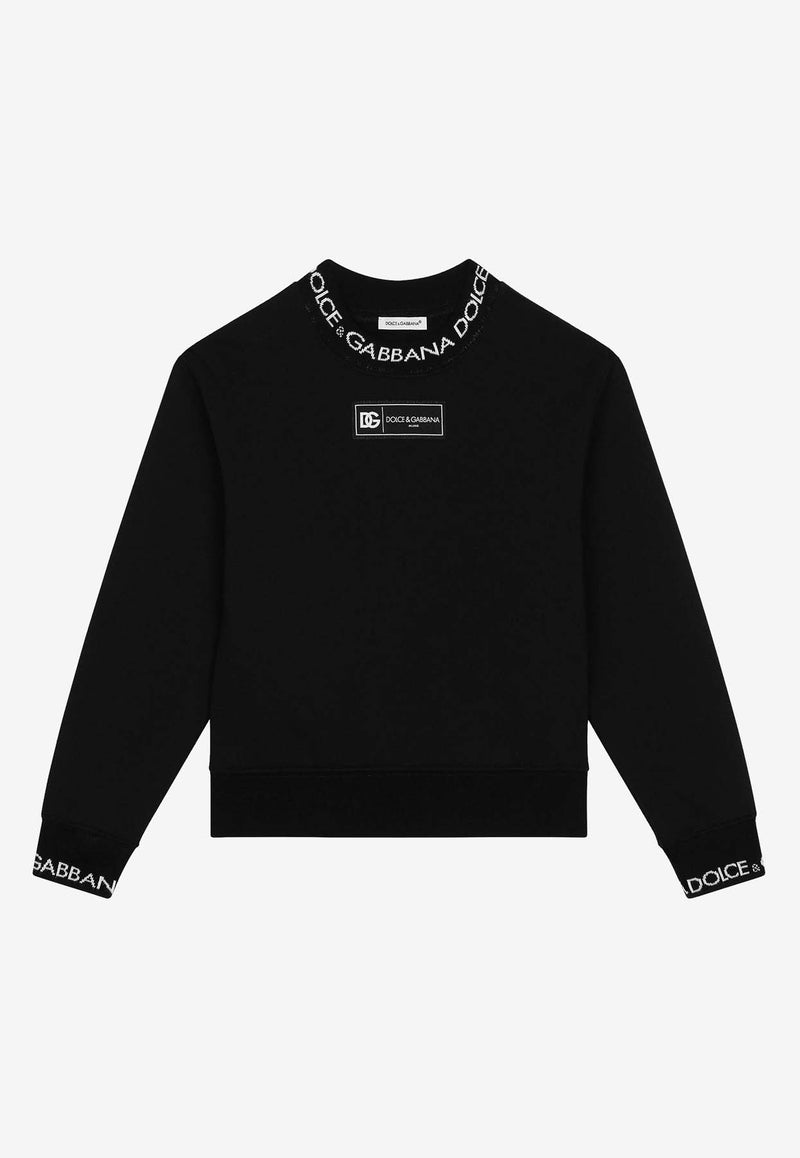 Dolce 
Gabbana Kids Boys Logo Label Sweatshirt L4JWHZ G7M4G N0000 Black