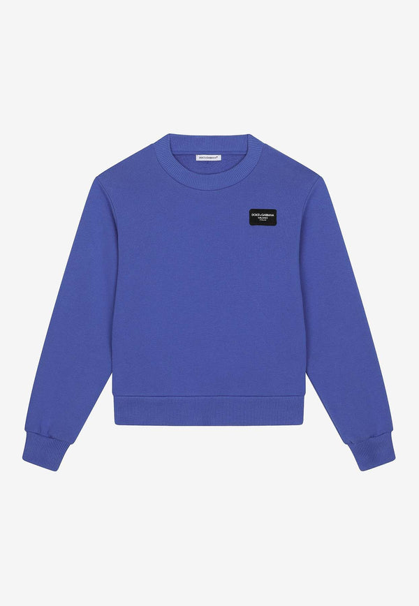 Dolce 
Gabbana Kids Boys Logo Tag Sweatshirt L4JWIF G7M4R B4401 Blue