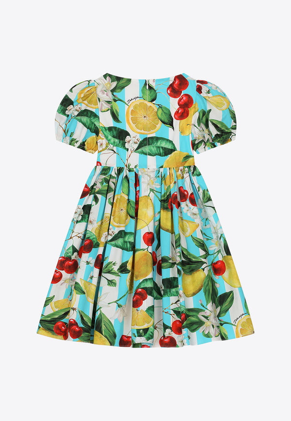 Dolce 
Gabbana Kids Girls Lemon and Cherry Print Dress L52DY6 HS5Q6 HD5AL Multicolor