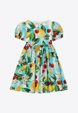 Dolce 
Gabbana Kids Girls Lemon and Cherry Print Dress L52DY6 HS5Q6 HD5AL Multicolor