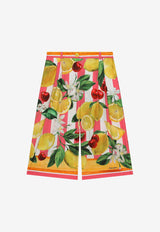 Dolce 
Gabbana Kids Girls Lemon and Cherry Print Pants L53P31 G7L8S H25AL Multicolor