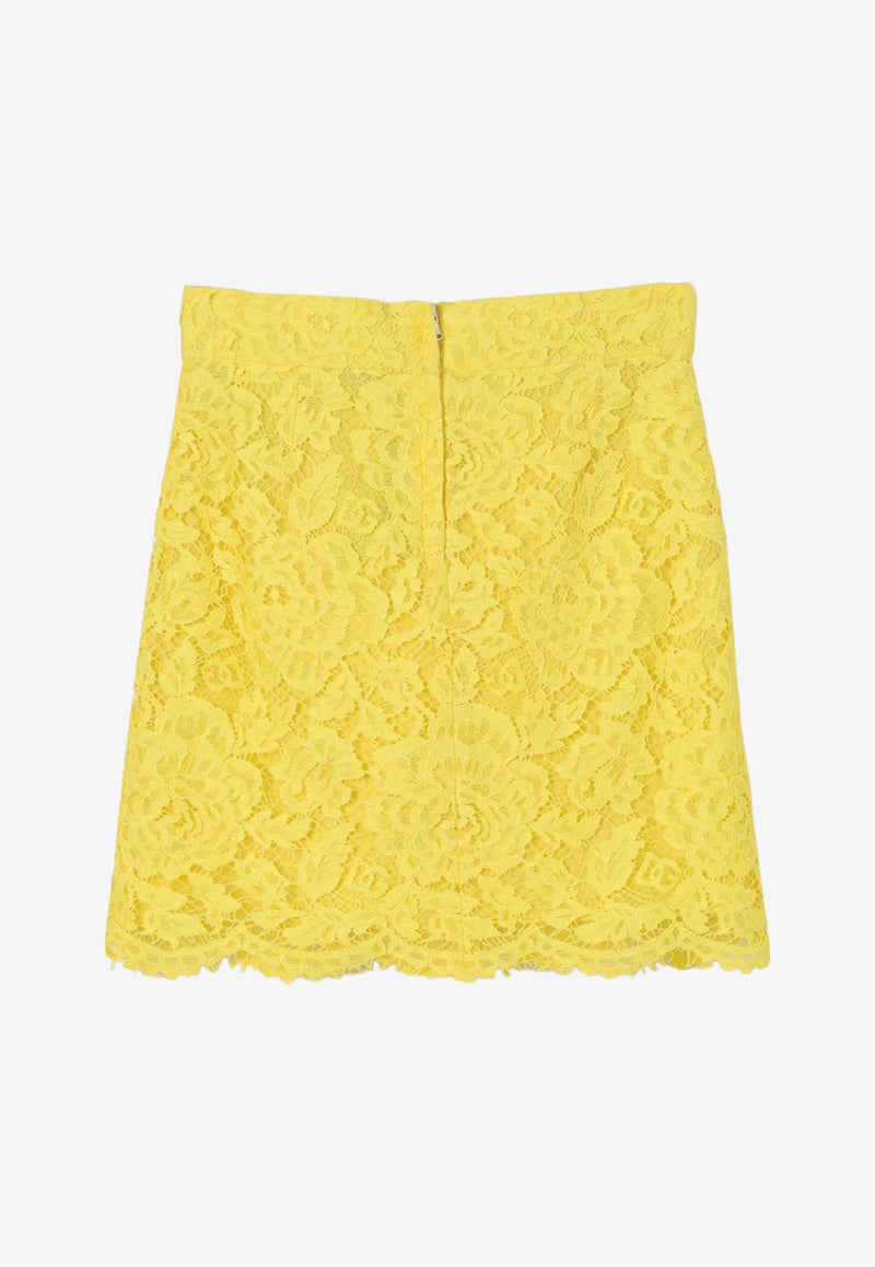 Dolce 
Gabbana Kids Girls A-line Lace Skirt L54I88 HLM7L A3776 Yellow