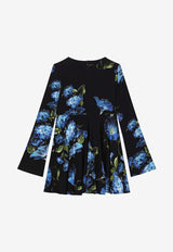 Dolce 
Gabbana Kids Girls Bluebell Print Long-Sleeved Dress L5JD8Q FSG8Y HN4YH