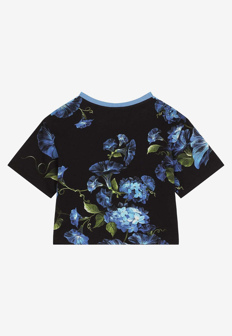 Dolce 
Gabbana Kids Girls Bluebell Print Crewneck T-shirt L5JTLM G7M1M HN4YH