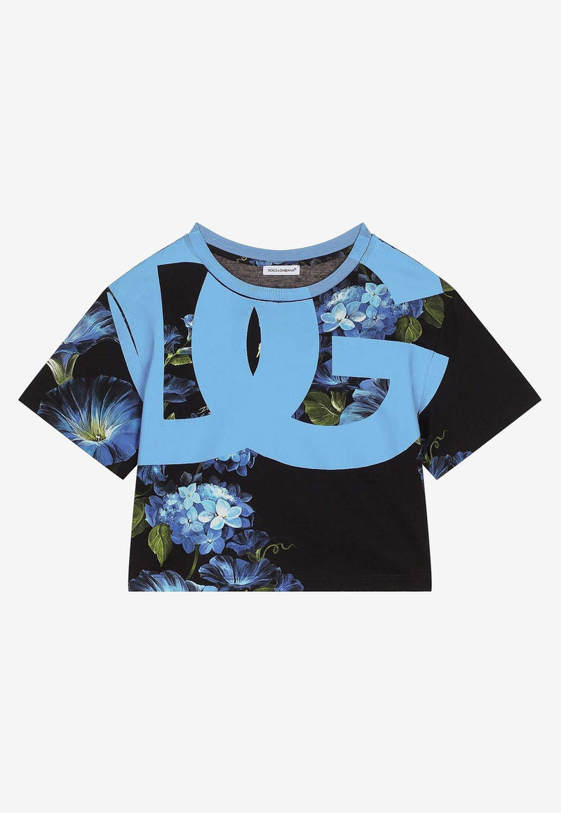 Dolce 
Gabbana Kids Girls Bluebell Print Crewneck T-shirt L5JTLM G7M1M HN4YH