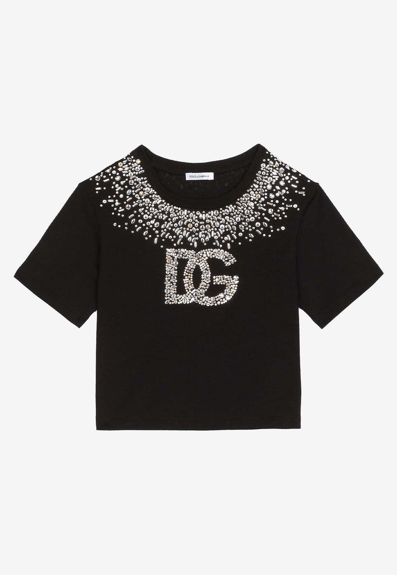 Dolce 
Gabbana Kids Girls Rhinestone-Embellished T-shirt L5JTMD G7K2V N0000