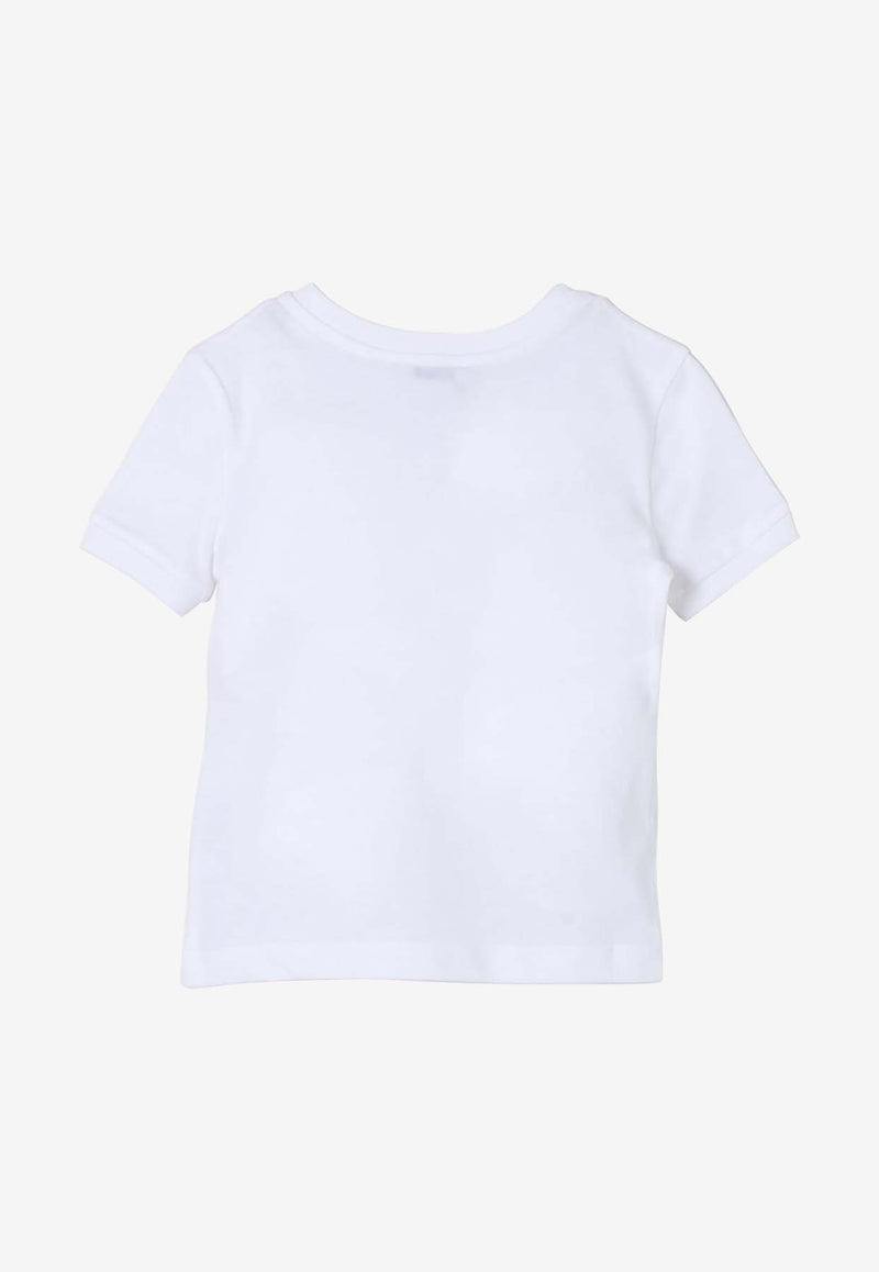 Dolce 
Gabbana Kids Girls Logo Label T-shirt L5JTMO G7M4W W0800 White