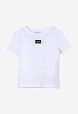 Dolce 
Gabbana Kids Girls Logo Label T-shirt L5JTMO G7M4W W0800 White