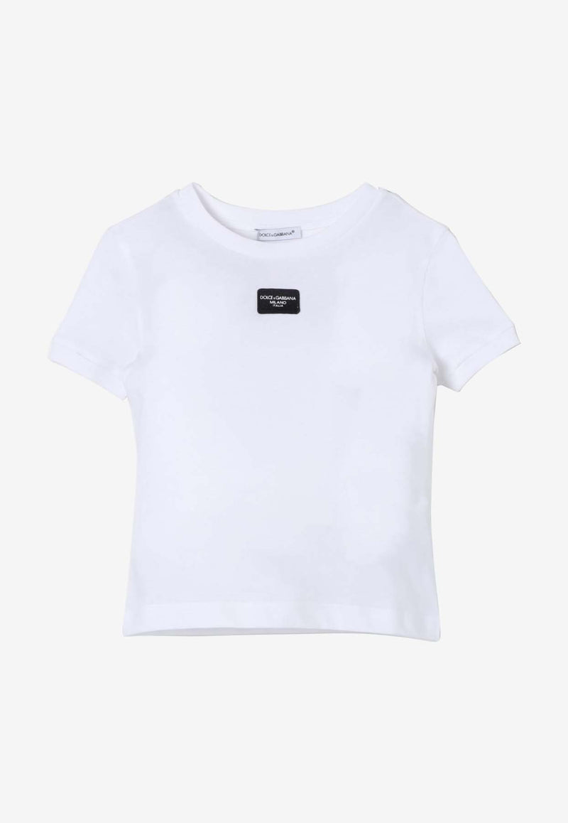 Dolce 
Gabbana Kids Girls Logo Label T-shirt L5JTMO G7M4W W0800 White