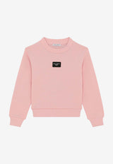 Dolce 
Gabbana Kids Girls Logo Plate Sweatshirt L5JWAR G7M4V F0662 Pink