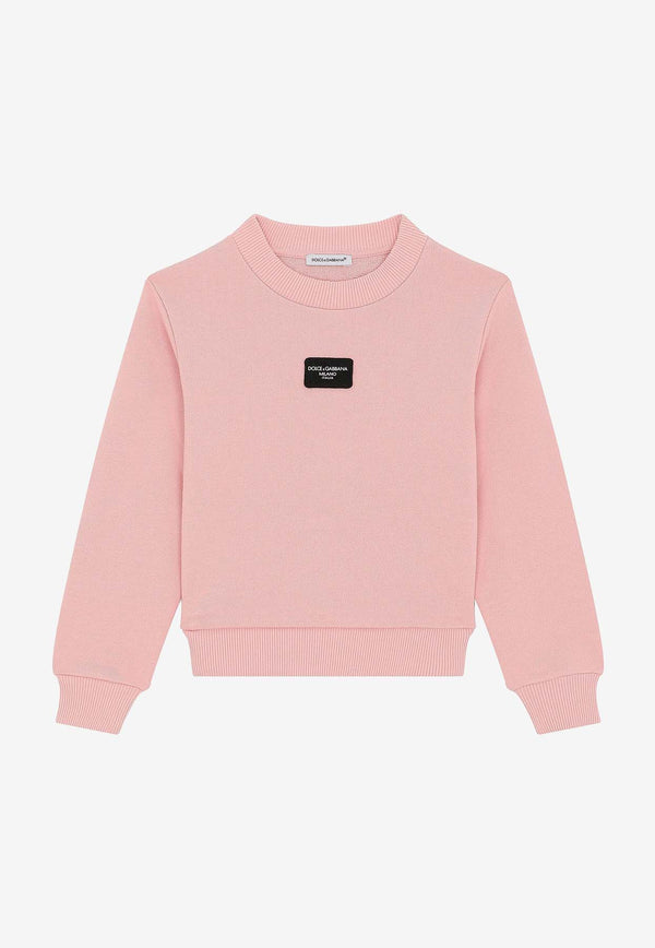 Dolce 
Gabbana Kids Girls Logo Plate Sweatshirt L5JWAR G7M4V F0662 Pink