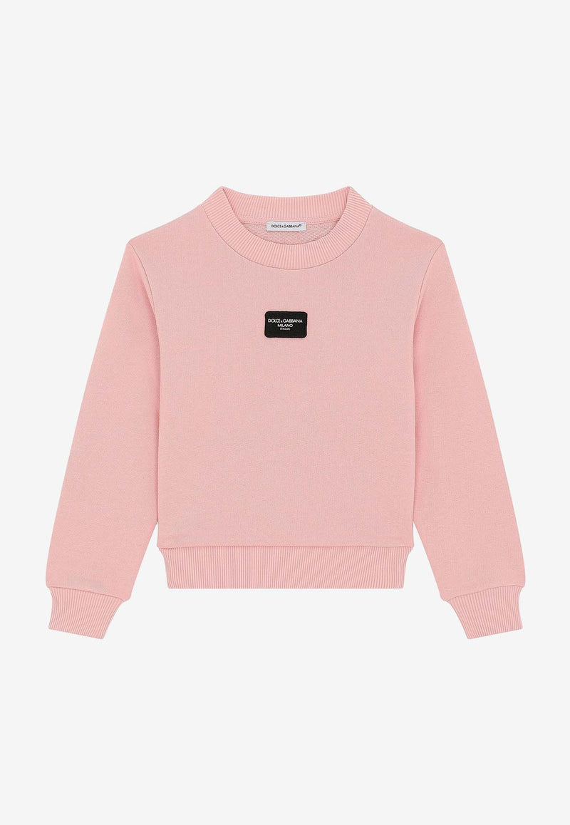 Dolce 
Gabbana Kids Girls Logo Plate Sweatshirt L5JWAR G7M4V F0662 Pink