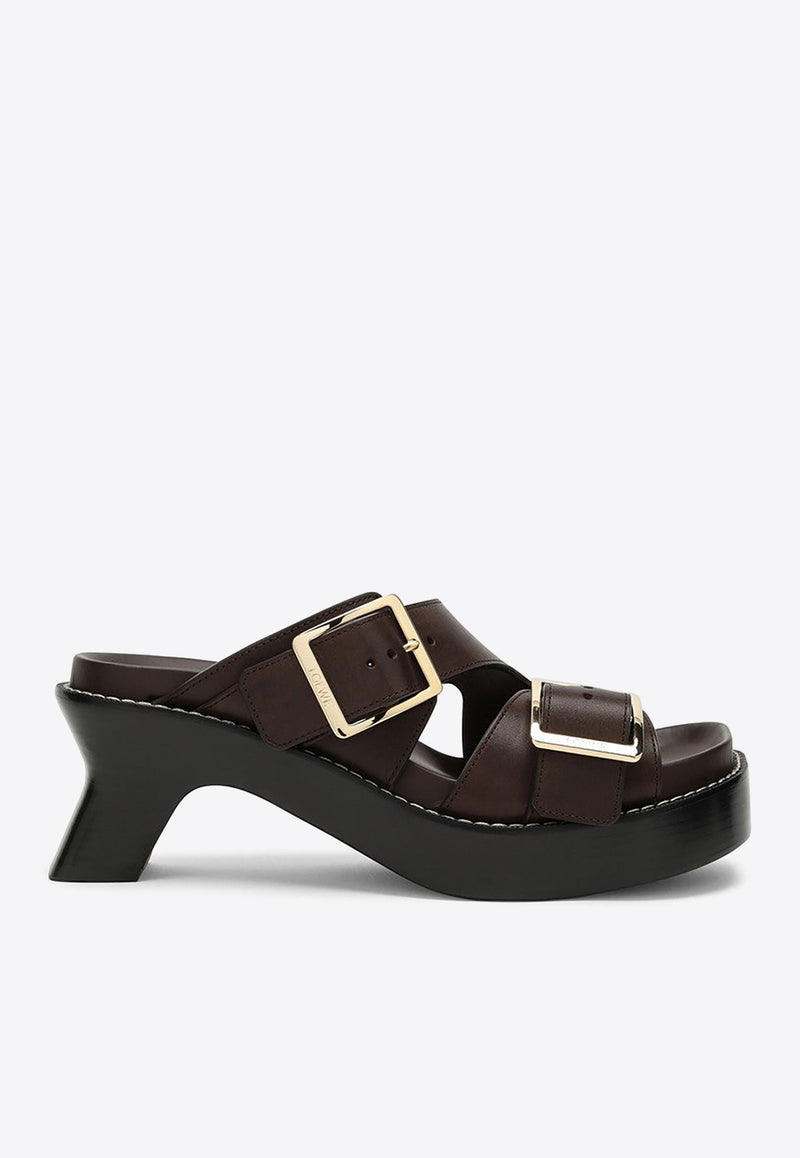 Loewe Ease 70 Oversized Buckle Sandals Brown L814465X83LE/O_LOEW-6015