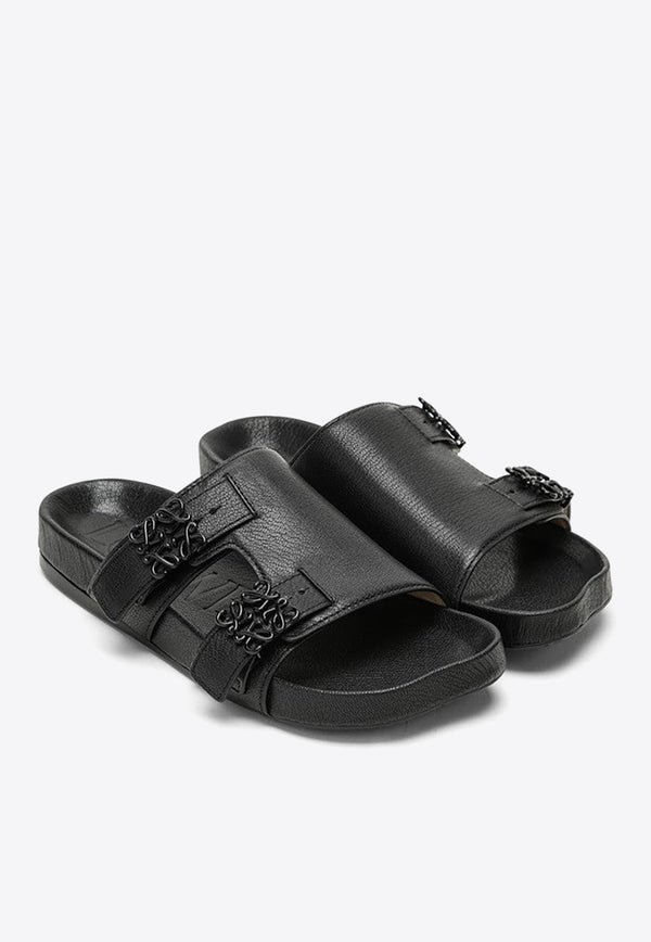 Loewe Ease Slides in Goatskin L815465X95LE/O_LOEW-1100 Black