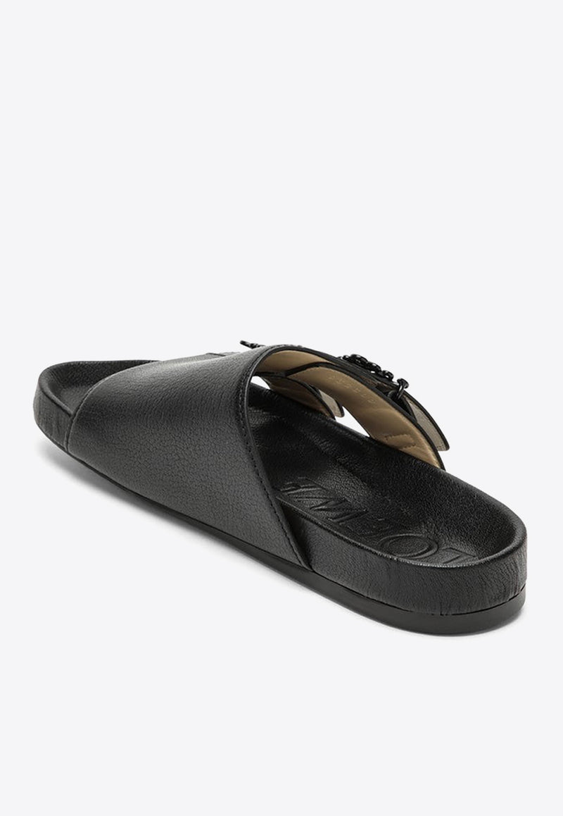 Loewe Ease Slides in Goatskin L815465X95LE/O_LOEW-1100 Black