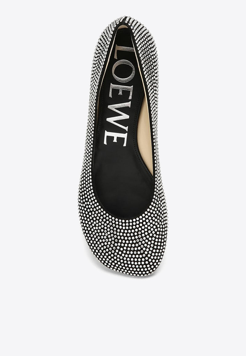 Loewe Toy Crystal-Embellished Ballet Flats L815466X43SUE/O_LOEW-1100 Black