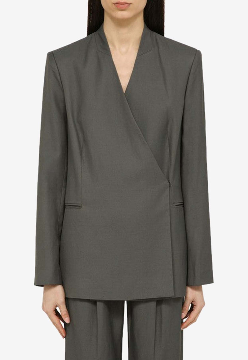 Loulou Studio Lahari Single-Breasted Blazer Gray LAHARIVI/O_LOULO-FG