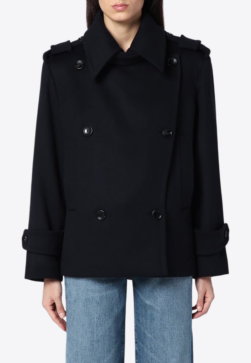 Max Mara Laveno Double-Breasted Wool Coat Blue LAVENOWO/P_MAXM-005