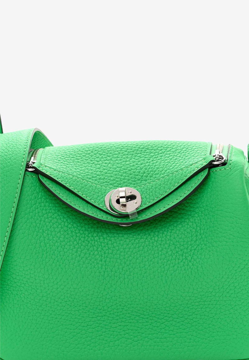 Hermès Mini Lindy 20 in Vert Comics Taurillon Clemence with Palladium Hardware