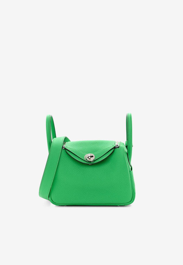 Hermès Mini Lindy 20 in Vert Comics Taurillon Clemence with Palladium Hardware